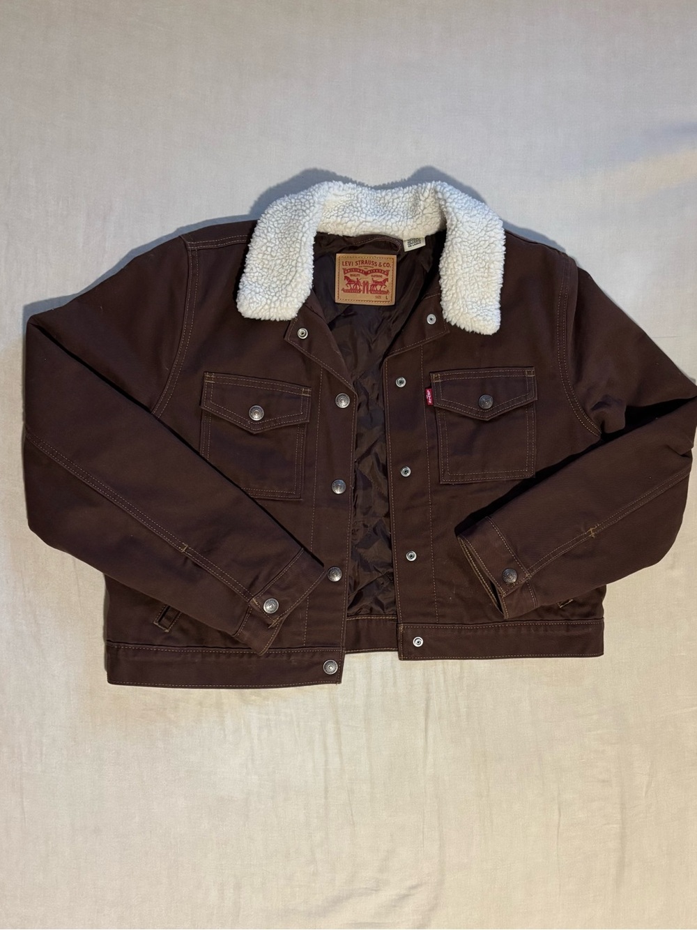 Levi's Brown Sherpa-Lined Trucker Jacket